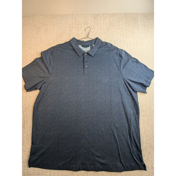 Perry Ellis Other - Perry Ellis Pima Cotton Polo‎ Shirt 2XLT Blue Patterned Short Sleeve Mens
